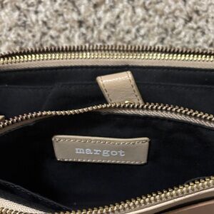 Margot Beige Clutch with Gold Accents